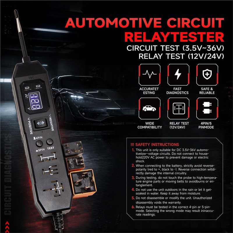 NEW-Automotive Relay Tester, D - đánh giá và giá Power Tools Automotive